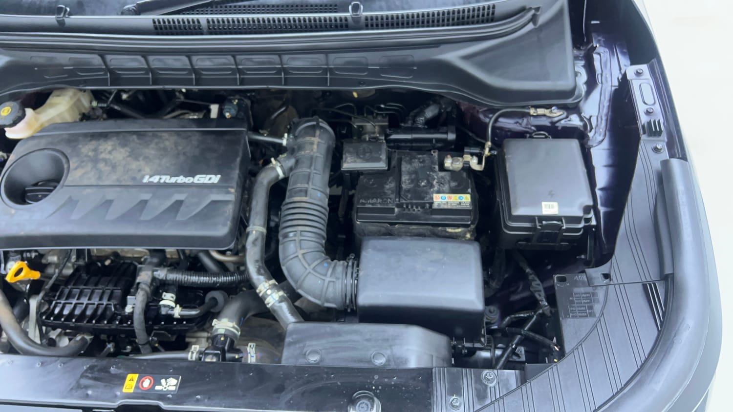 Used 2022 Kia Carens Prestige Plus 1.4 Petrol MT 7 STR Petrol Manual engine ENGINE LEFT SIDE VIEW