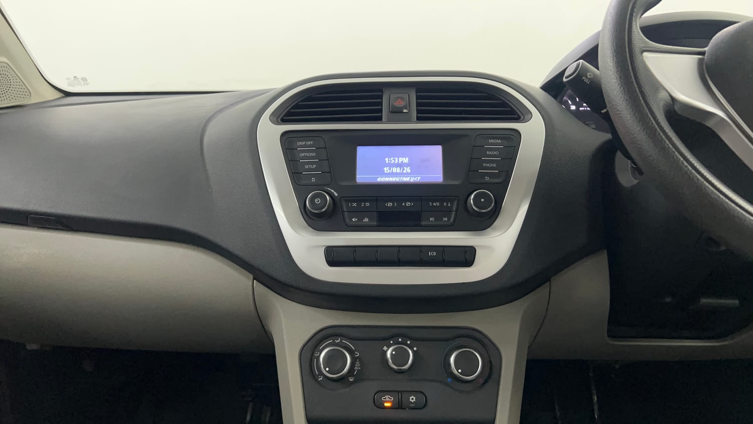 Used 2016 Tata Tiago Revotron XT Petrol Manual interior MUSIC SYSTEM & AC CONTROL VIEW