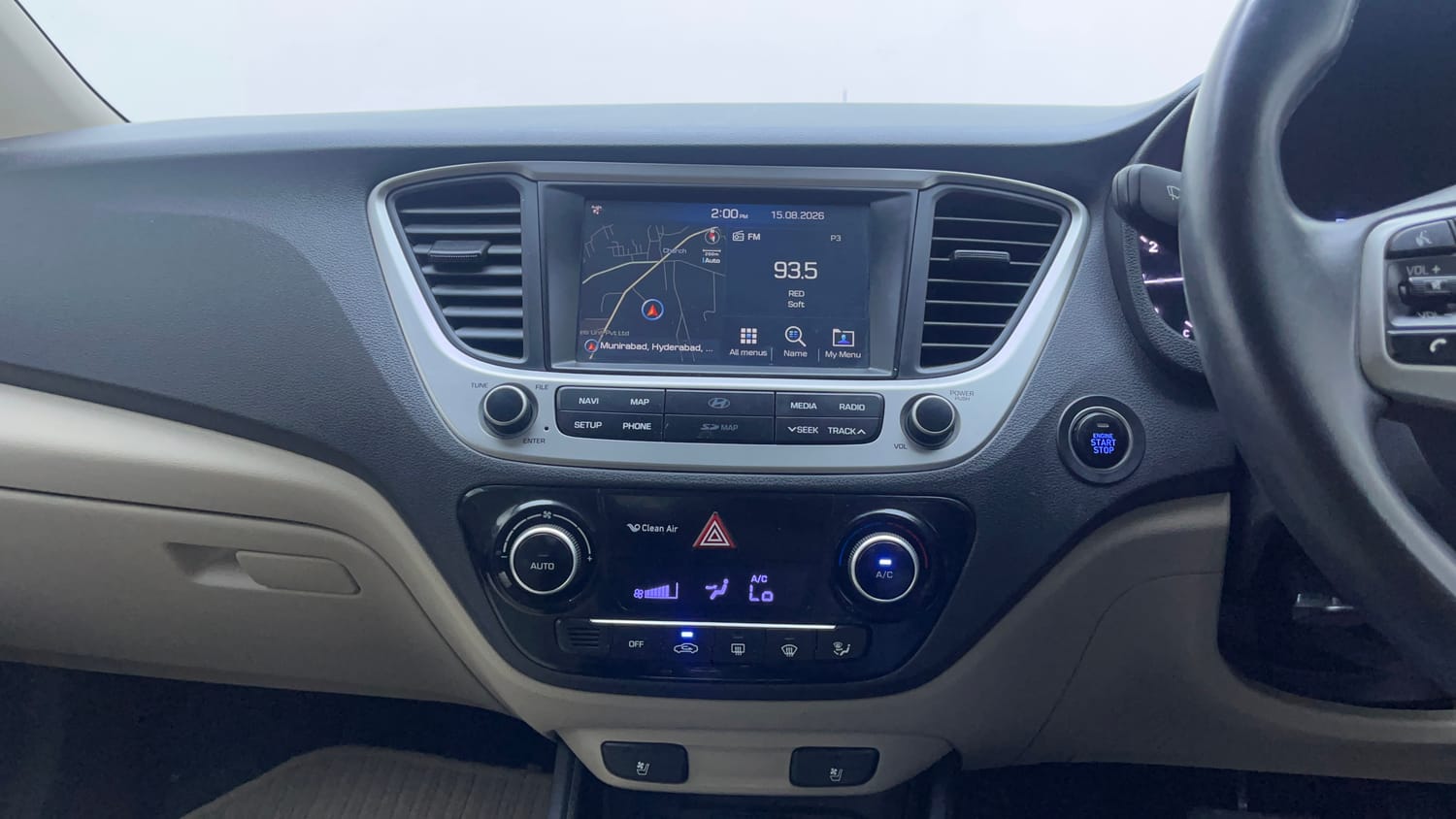 Used 2017 Hyundai Verna SX (O) 1.6 VTVT AT Petrol Automatic interior MUSIC SYSTEM & AC CONTROL VIEW