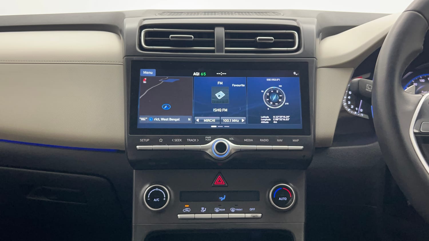 Used 2022 Hyundai Creta SX (O) 1.5 Petrol IVT Petrol Automatic interior MUSIC SYSTEM & AC CONTROL VIEW