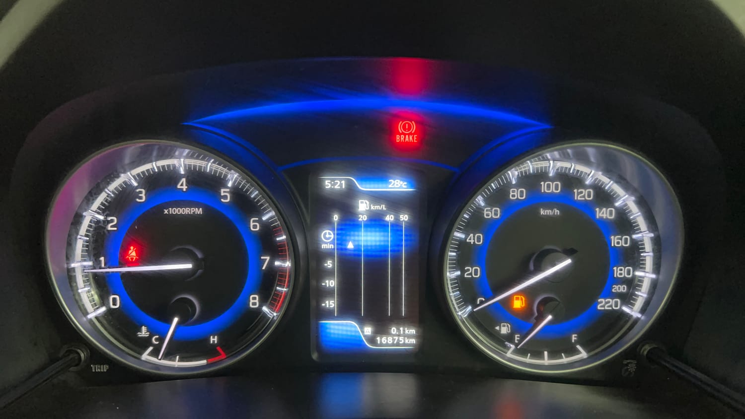 Used 2017 Maruti Suzuki Baleno RS 1.0 Petrol Manual interior CLUSTERMETER VIEW