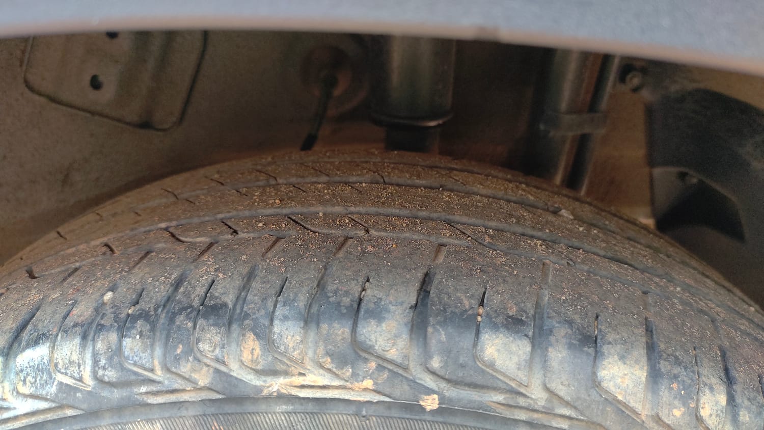 Used 2023 Tata Nexon Creative Plus S 1.2 Revotron Petrol 7DCA Petrol Automatic tyres LEFT REAR TYRE TREAD VIEW