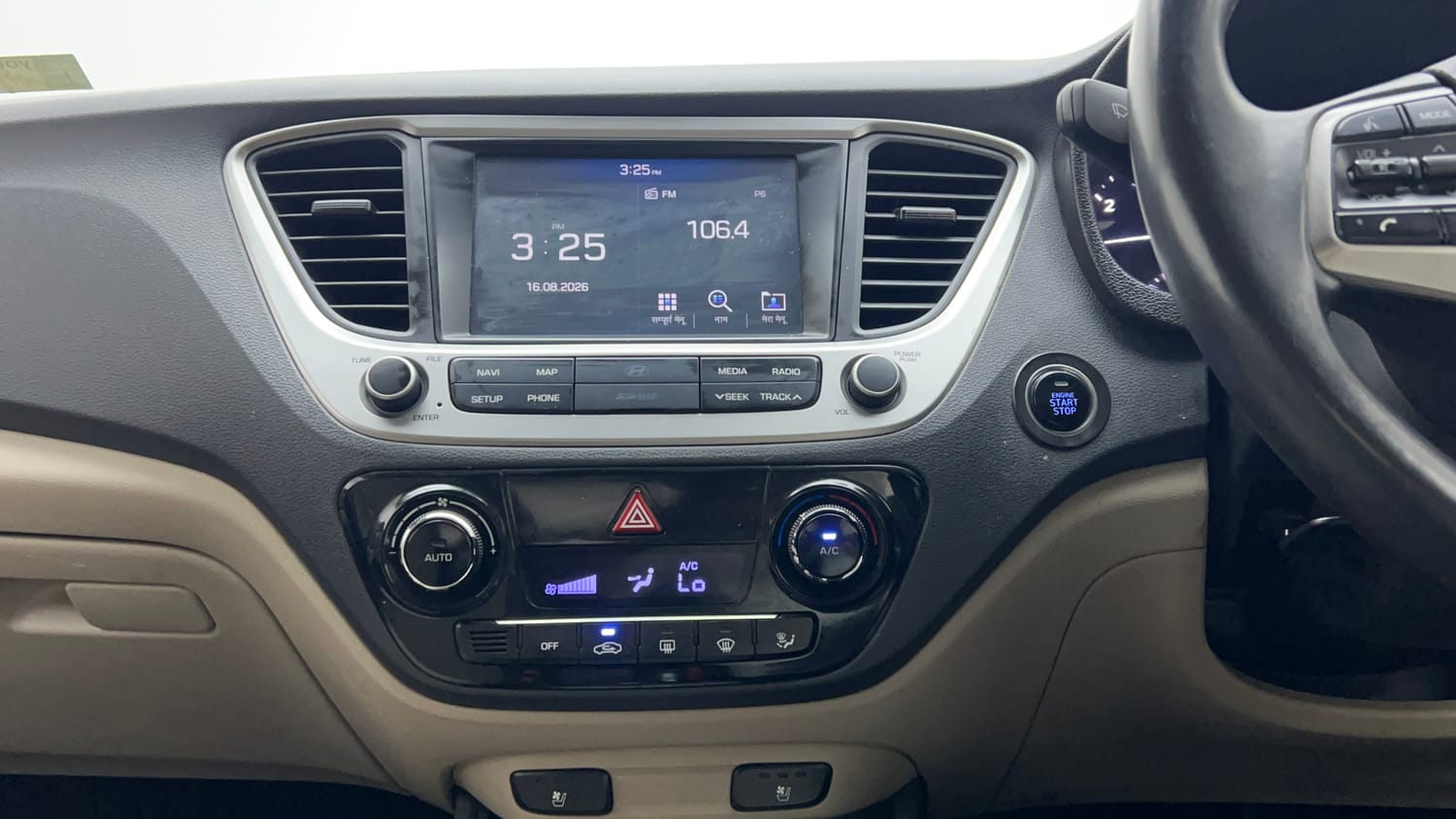 Used 2019 Hyundai Verna SX (O) 1.6 VTVT AT Petrol Automatic interior MUSIC SYSTEM & AC CONTROL VIEW