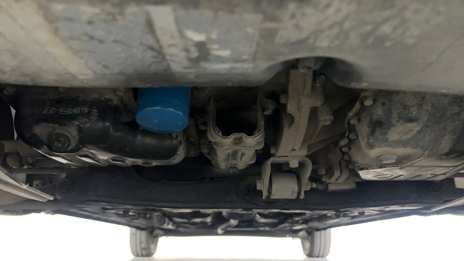 Used 2017 Hyundai Grand i10 Sportz (O) AT 1.2 Kappa VTVT Petrol Automatic extra FRONT LEFT UNDERBODY VIEW