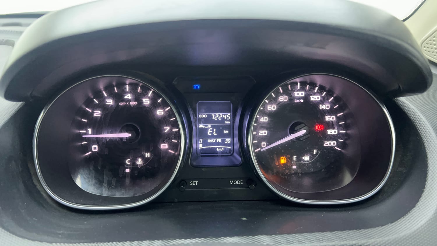 Used 2018 Tata Tiago XZ W/O Alloy Petrol + CNG(Outside Fitted) Cng Manual interior CLUSTERMETER VIEW