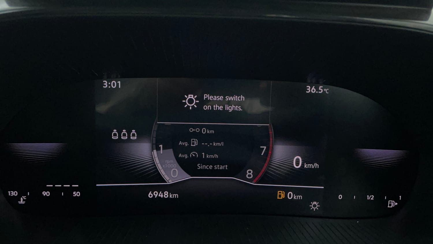 Used 2025 Skoda Kylaq Signature+ 1.0 TSI Petrol Manual interior CLUSTERMETER VIEW
