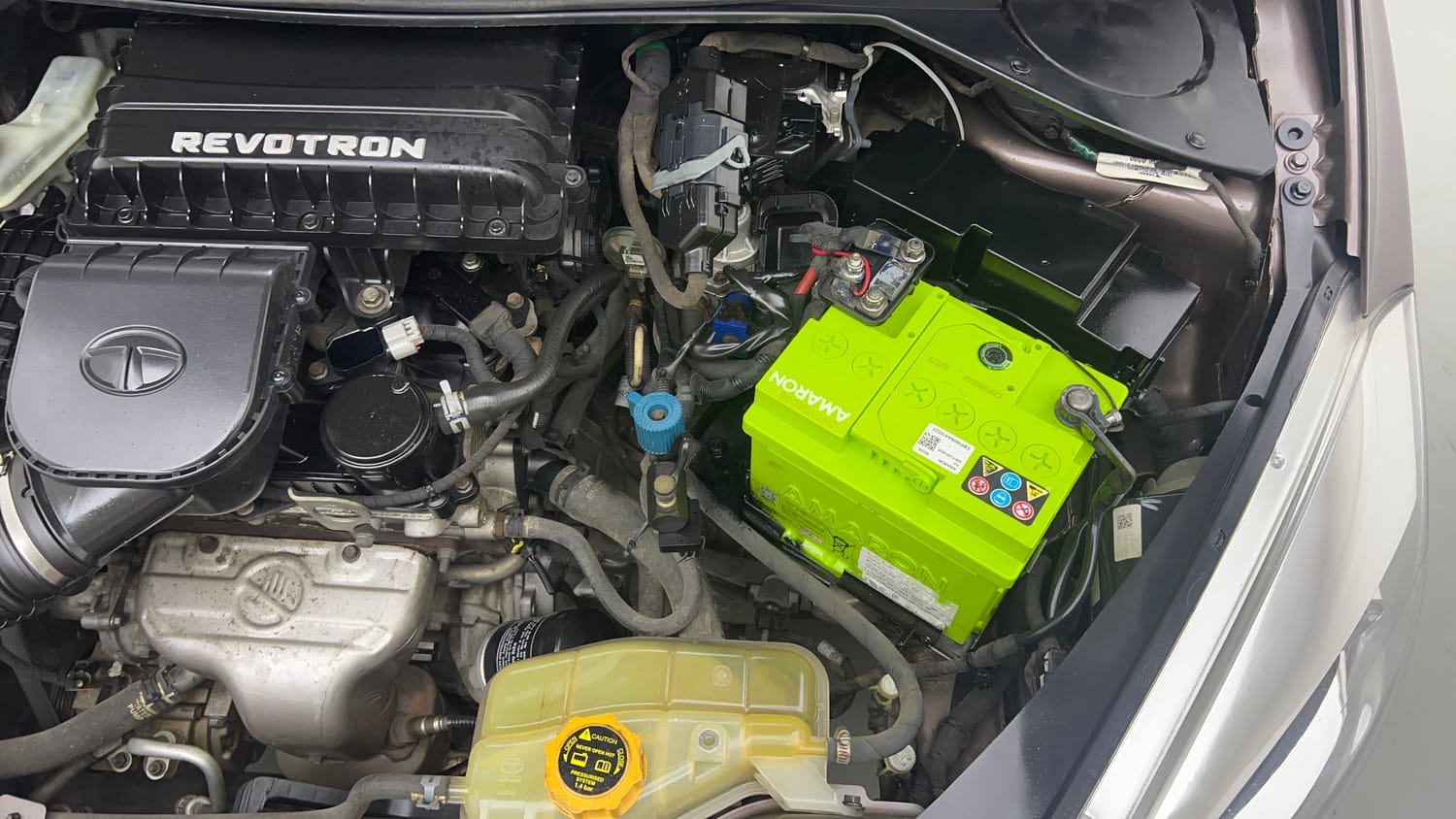 Used 2018 Tata Tiago XZ W/O Alloy Petrol + CNG(Outside Fitted) Cng Manual engine ENGINE LEFT SIDE VIEW