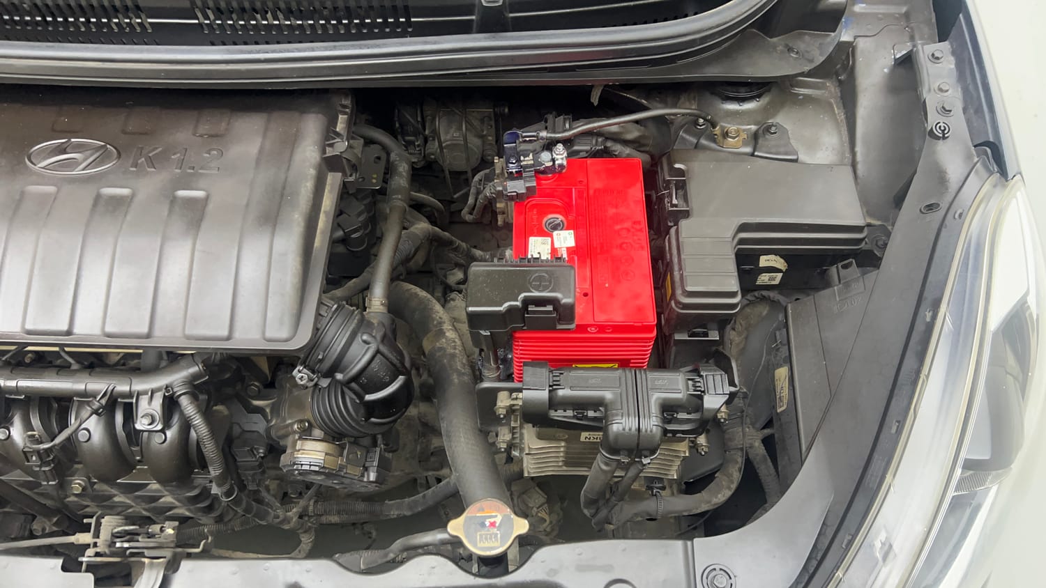 Used 2020 Hyundai Grand i10 Nios Sportz AMT 1.2 Kappa VTVT Petrol Automatic engine ENGINE LEFT SIDE VIEW
