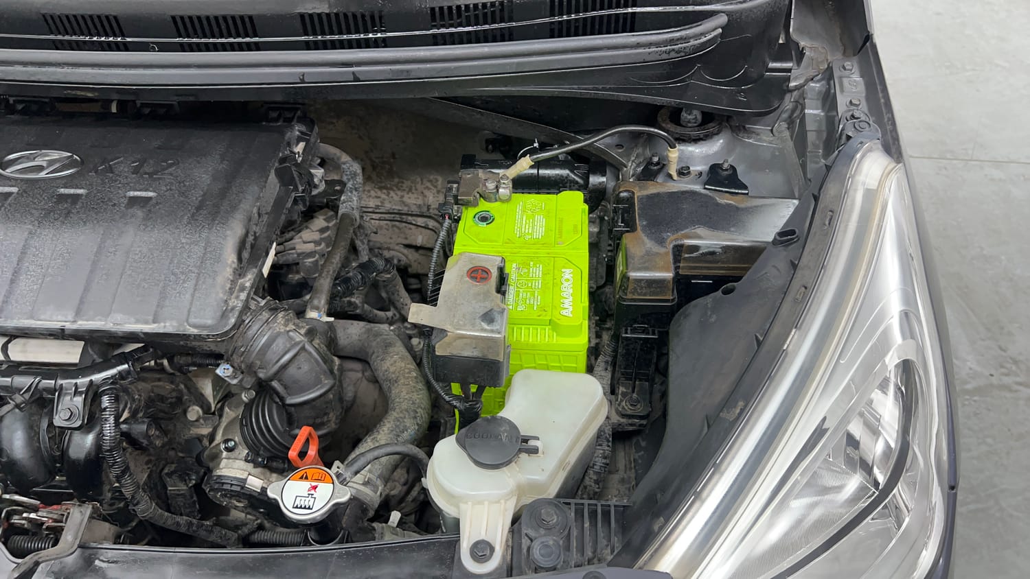 Used 2017 Hyundai Grand i10 Sportz (O) AT 1.2 Kappa VTVT Petrol Automatic engine ENGINE LEFT SIDE VIEW
