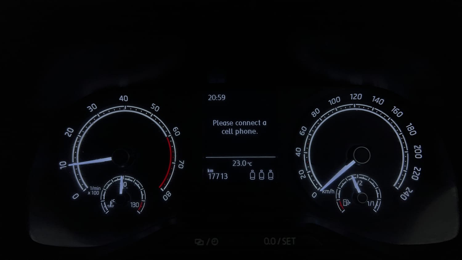 Used 2024 Skoda Kushaq Ambition 1.0L TSI MT Petrol Manual interior CLUSTERMETER VIEW