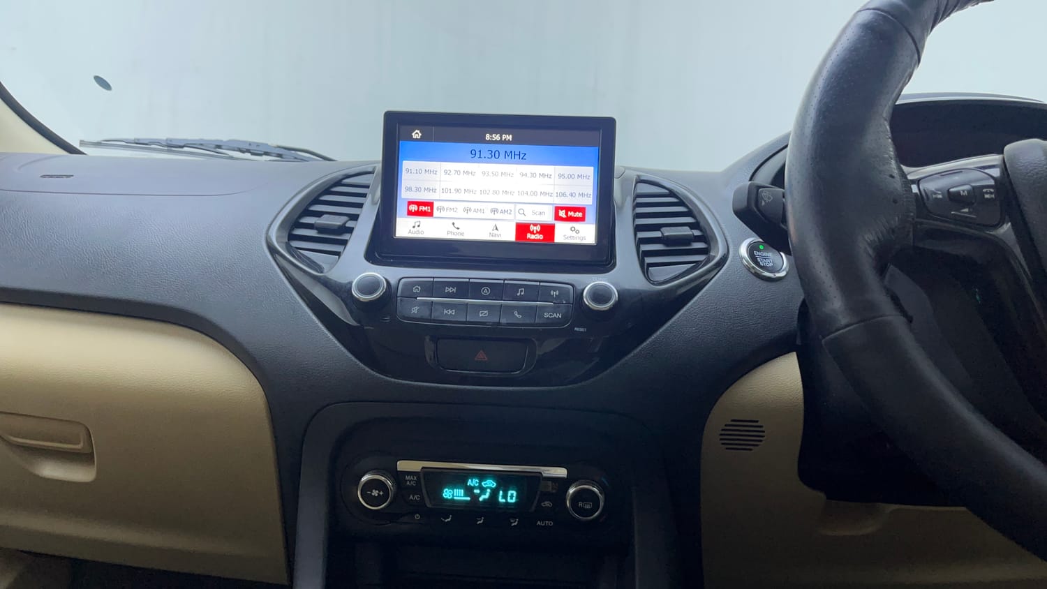 Used 2019 Ford Figo Aspire Titanium 1.2 Ti-VCT Petrol Manual interior MUSIC SYSTEM & AC CONTROL VIEW