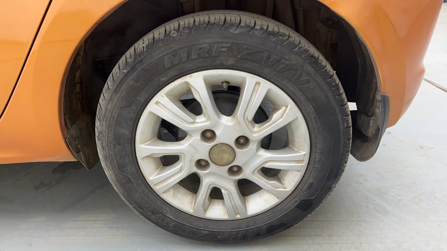 Used 2016 Tata Tiago Revotron XZ Petrol Manual tyres LEFT REAR TYRE RIM VIEW