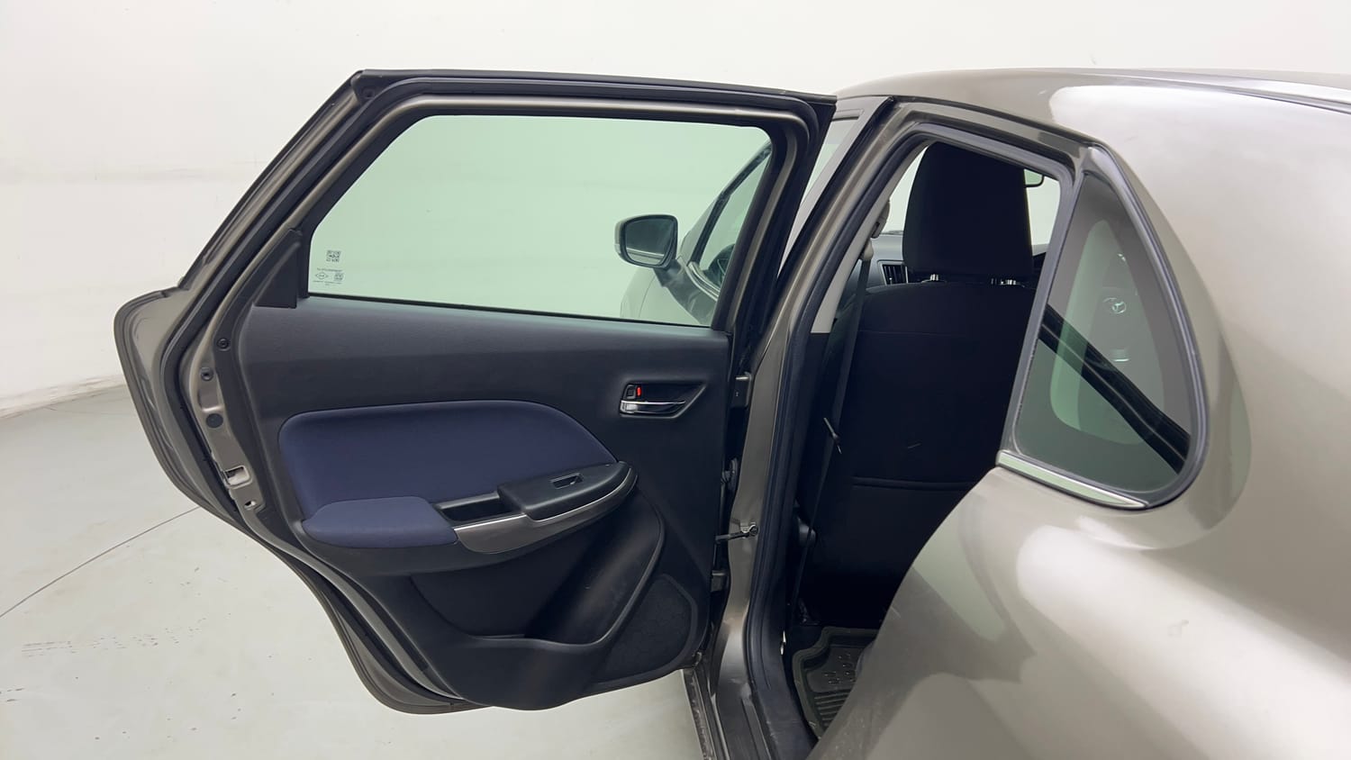 Used 2020 Toyota Glanza V Petrol Manual interior LEFT REAR DOOR OPEN VIEW