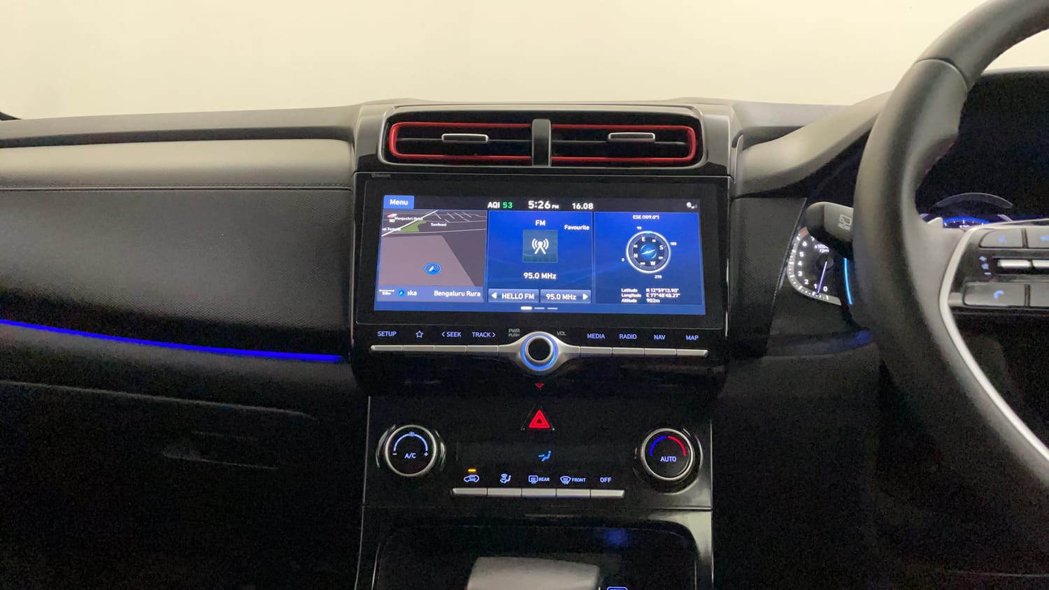 Used 2022 Hyundai Creta SX (O) 1.4 Turbo 7 DCT Petrol Automatic interior MUSIC SYSTEM & AC CONTROL VIEW