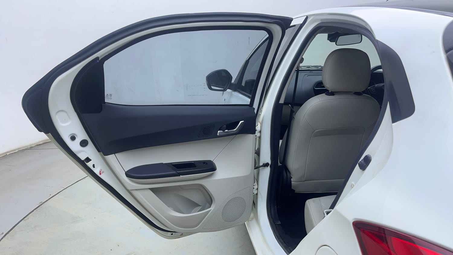 Used 2023 Tata Tiago EV XZ Plus Tech LUX Long Range Electric Automatic interior LEFT REAR DOOR OPEN VIEW