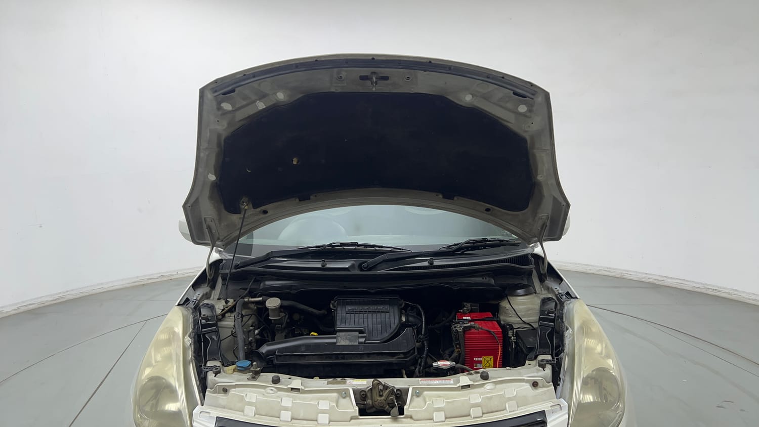 Used 2017 Maruti Suzuki Swift Lxi (O) Petrol Manual engine ENGINE & BONNET OPEN FRONT VIEW
