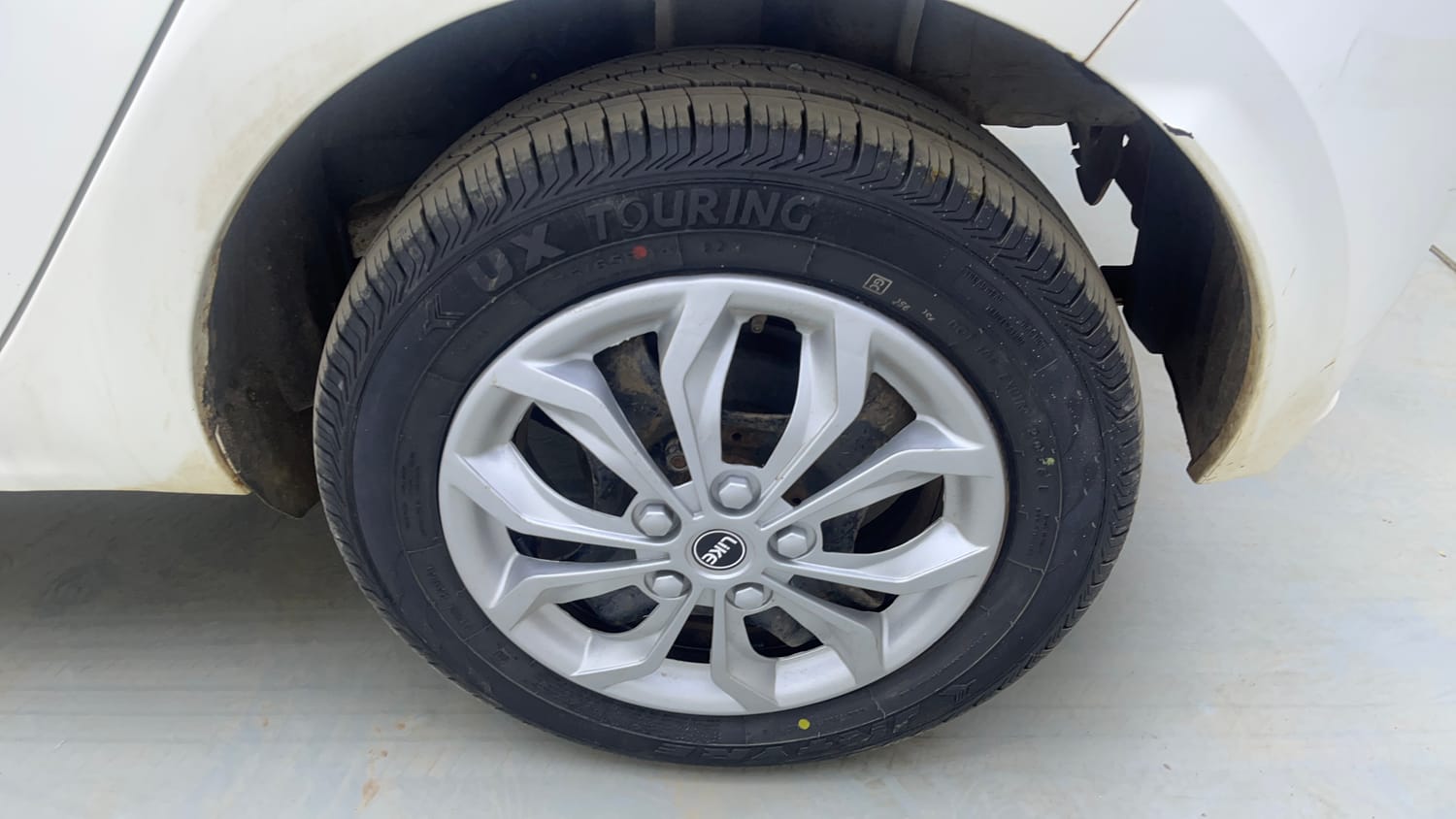 Used 2023 Tata Tiago EV XZ Plus Tech LUX Long Range Electric Automatic tyres LEFT REAR TYRE RIM VIEW