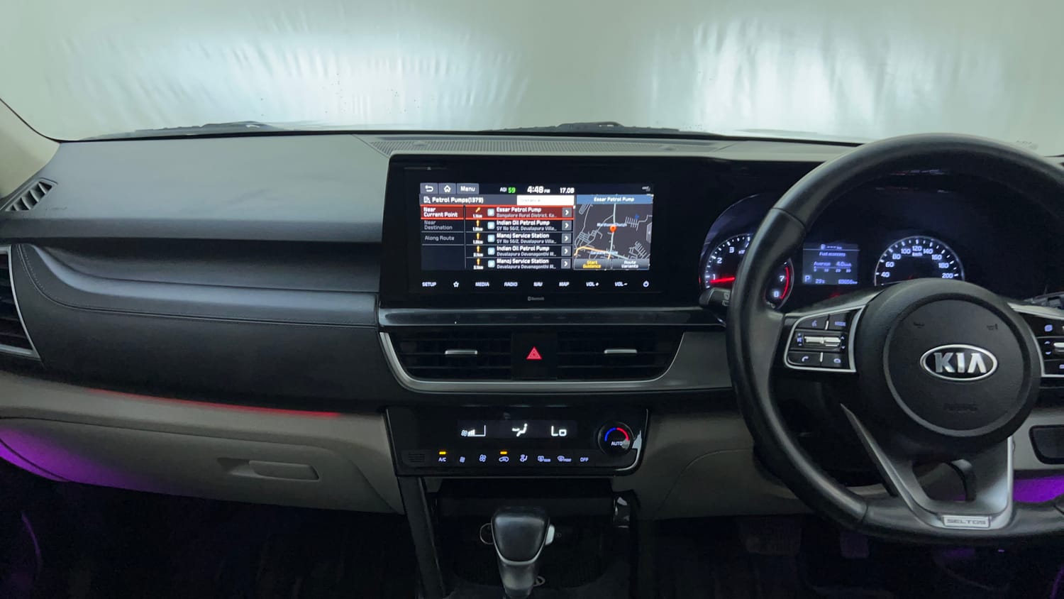 Used 2020 Kia Seltos HTX IVT 1.5 Dual Tone Petrol Automatic interior MUSIC SYSTEM & AC CONTROL VIEW
