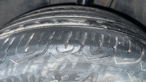 Used 2022 Skoda Kushaq Ambition 1.0L TSI AT Petrol Automatic tyres LEFT FRONT TYRE TREAD VIEW