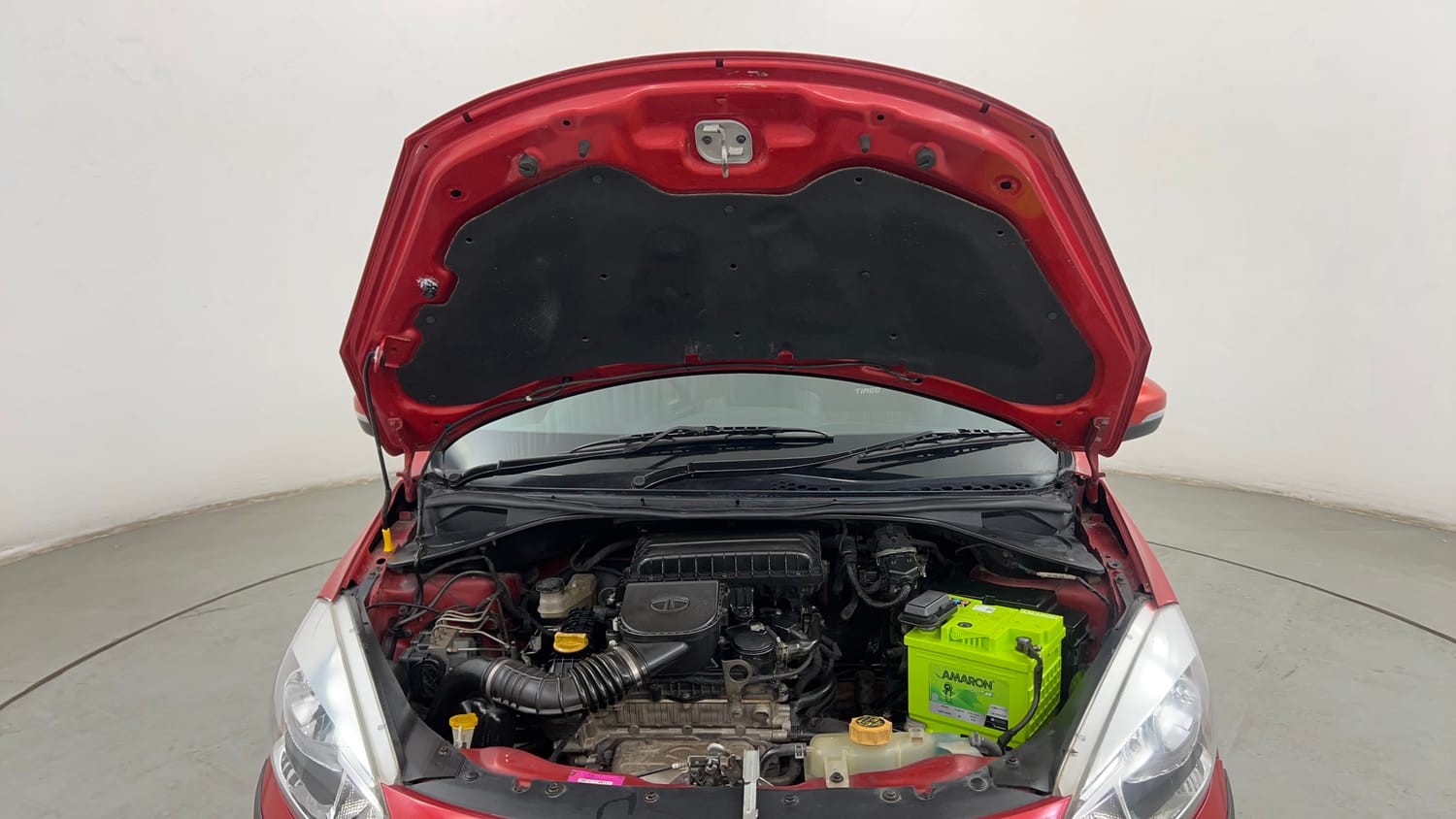 Used 2017 Tata Tiago Revotron XE (O) Petrol Manual engine ENGINE & BONNET OPEN FRONT VIEW