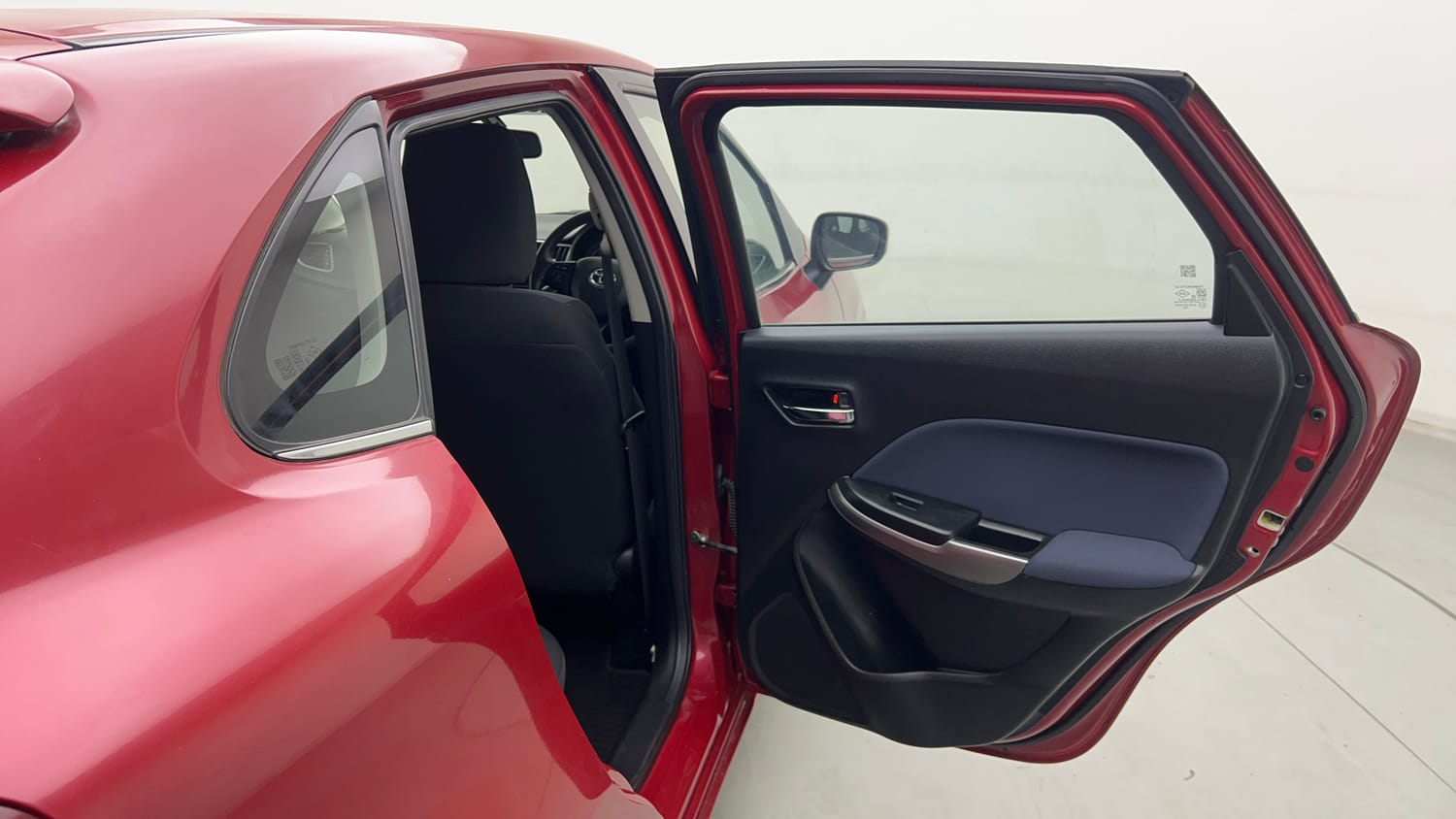 Used 2021 Toyota Glanza G CVT Petrol Automatic interior RIGHT REAR DOOR OPEN VIEW
