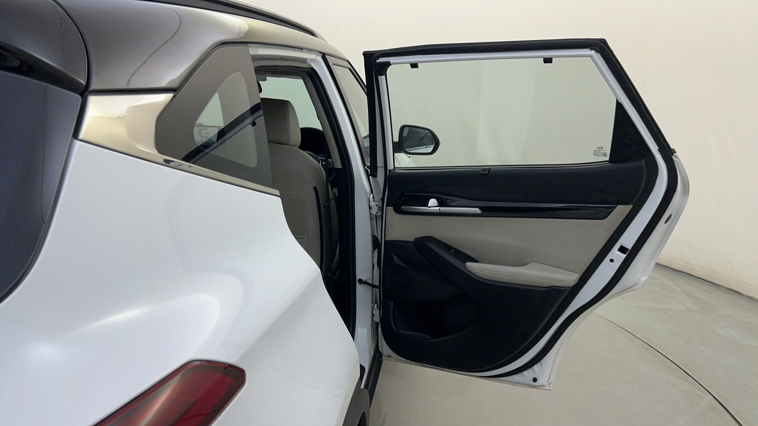 Used 2020 Kia Seltos HTX IVT 1.5 Dual Tone Petrol Automatic interior RIGHT REAR DOOR OPEN VIEW