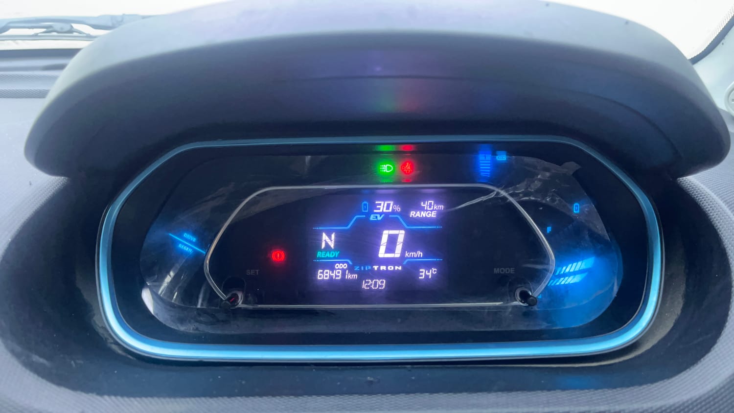 Used 2023 Tata Tiago EV XZ Plus Tech LUX Long Range Electric Automatic interior CLUSTERMETER VIEW