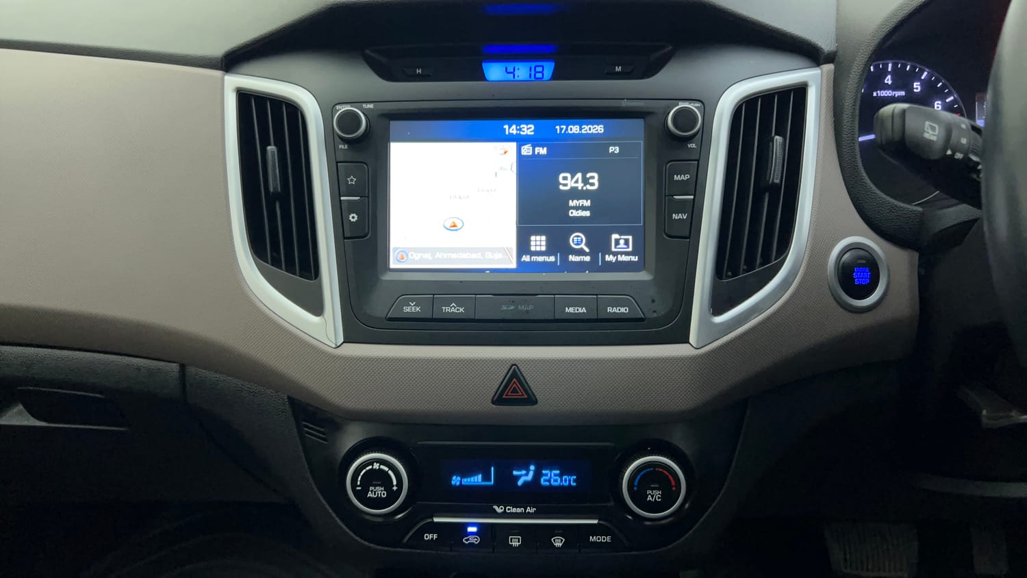 Used 2018 Hyundai Creta SX 1.6 AT Petrol Petrol Automatic interior MUSIC SYSTEM & AC CONTROL VIEW