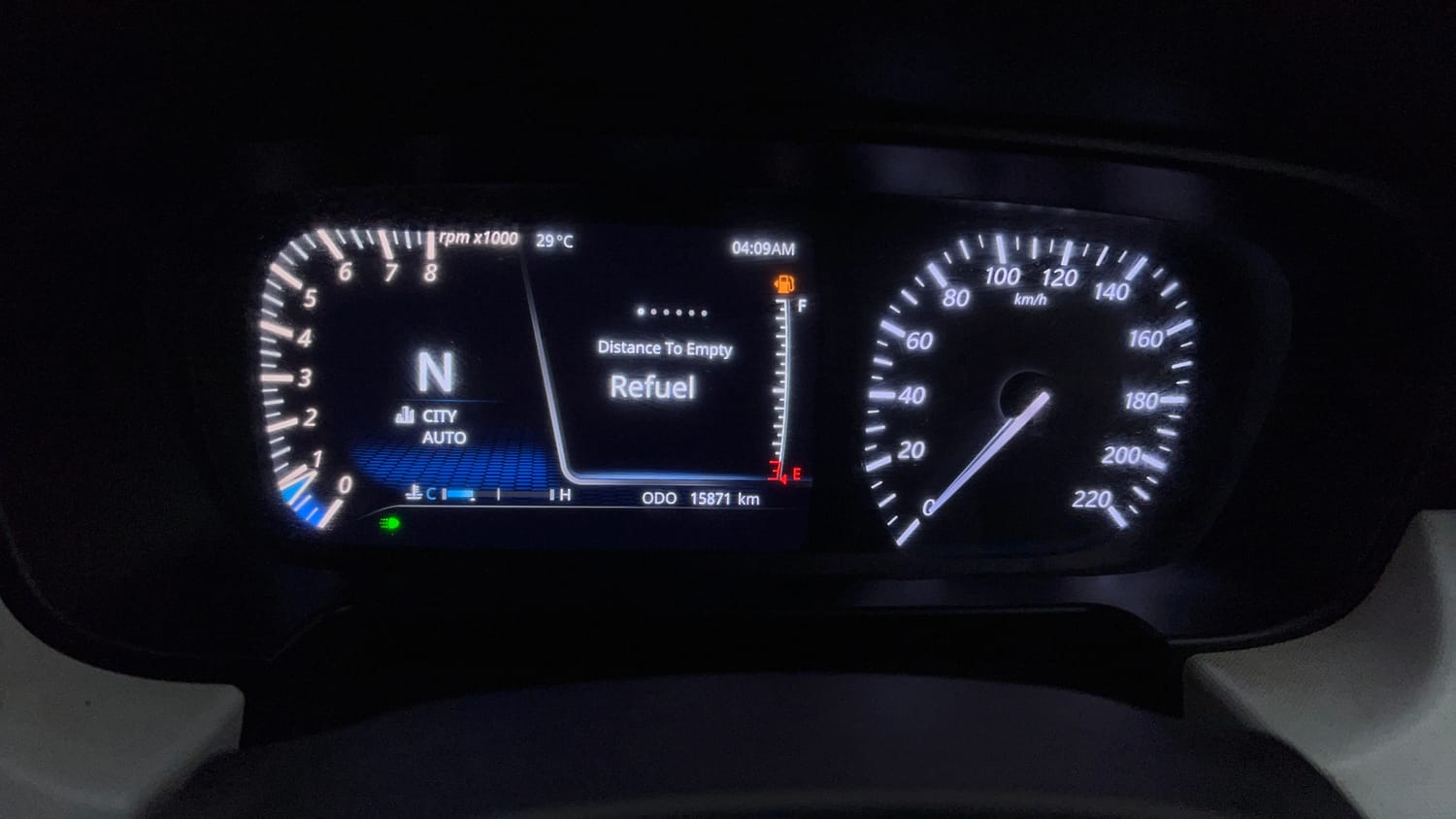 Used 2026 Tata Punch Creative Dual Tone AMT Sunroof Petrol Automatic interior CLUSTERMETER VIEW