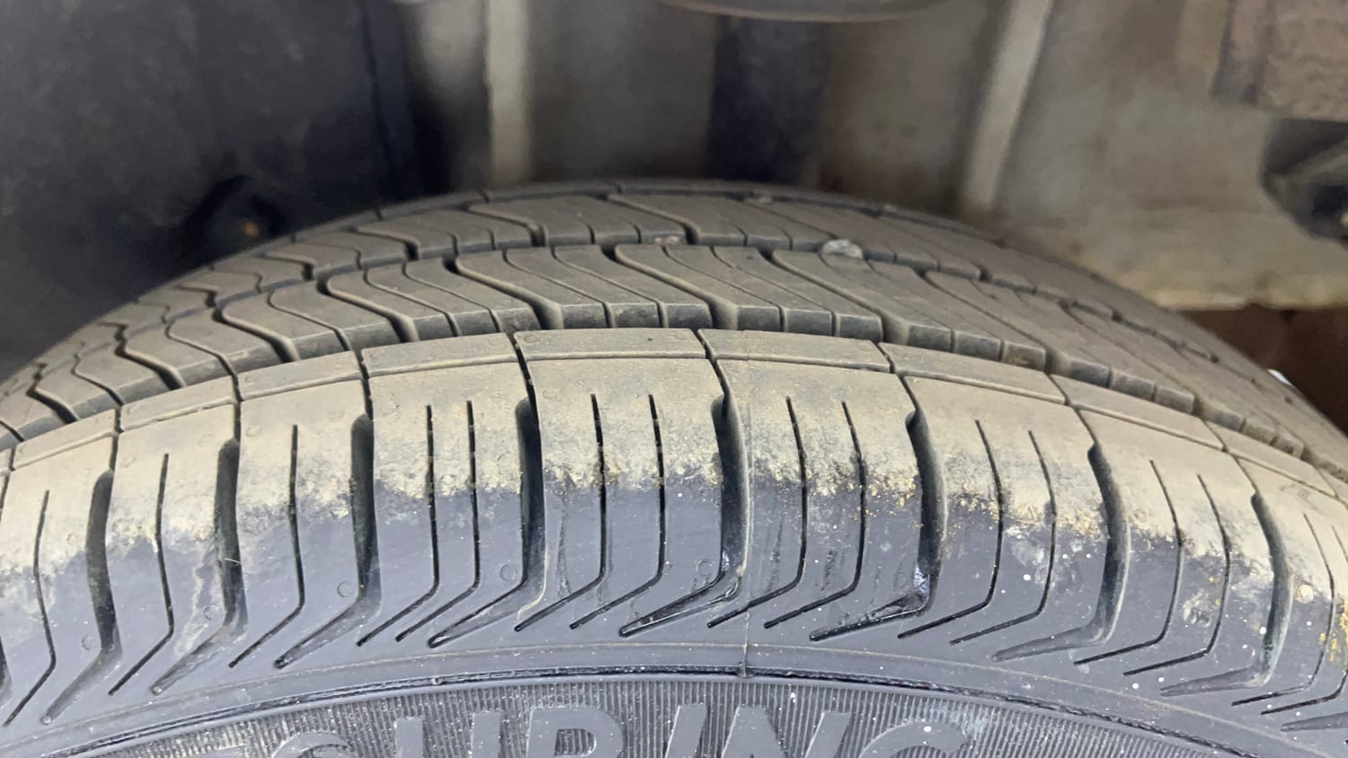 Used 2023 Tata Tiago EV XZ Plus Tech LUX Long Range Electric Automatic tyres LEFT REAR TYRE TREAD VIEW
