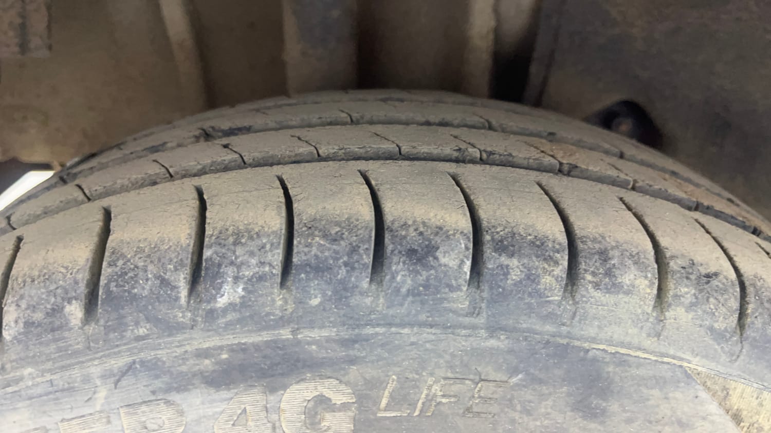 Used 2023 Tata Tiago EV XZ Plus Tech LUX Long Range Electric Automatic tyres RIGHT REAR TYRE TREAD VIEW