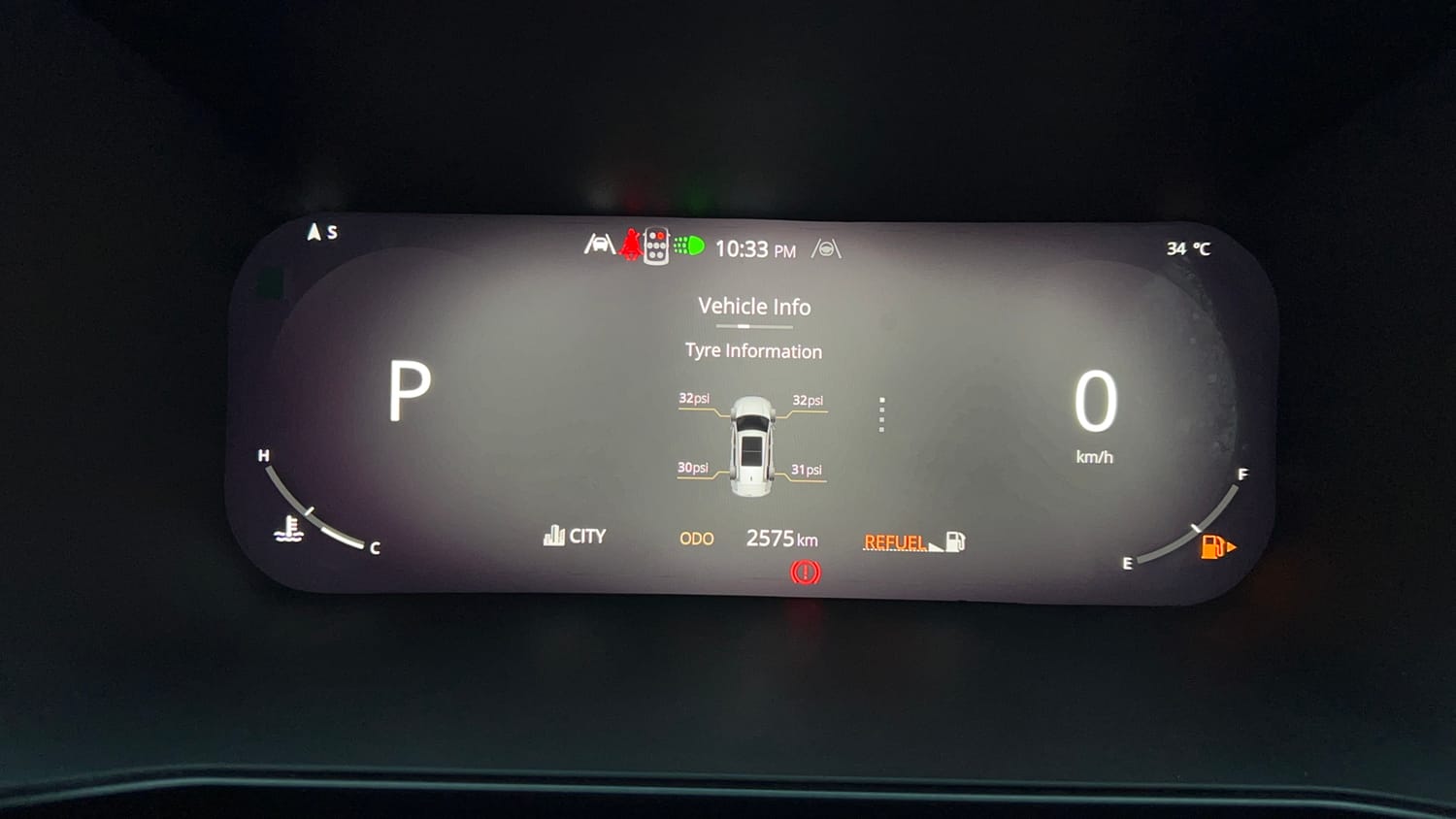 Used 2026 Tata Safari Accomplished X Automatic Petrol Automatic interior CLUSTERMETER VIEW
