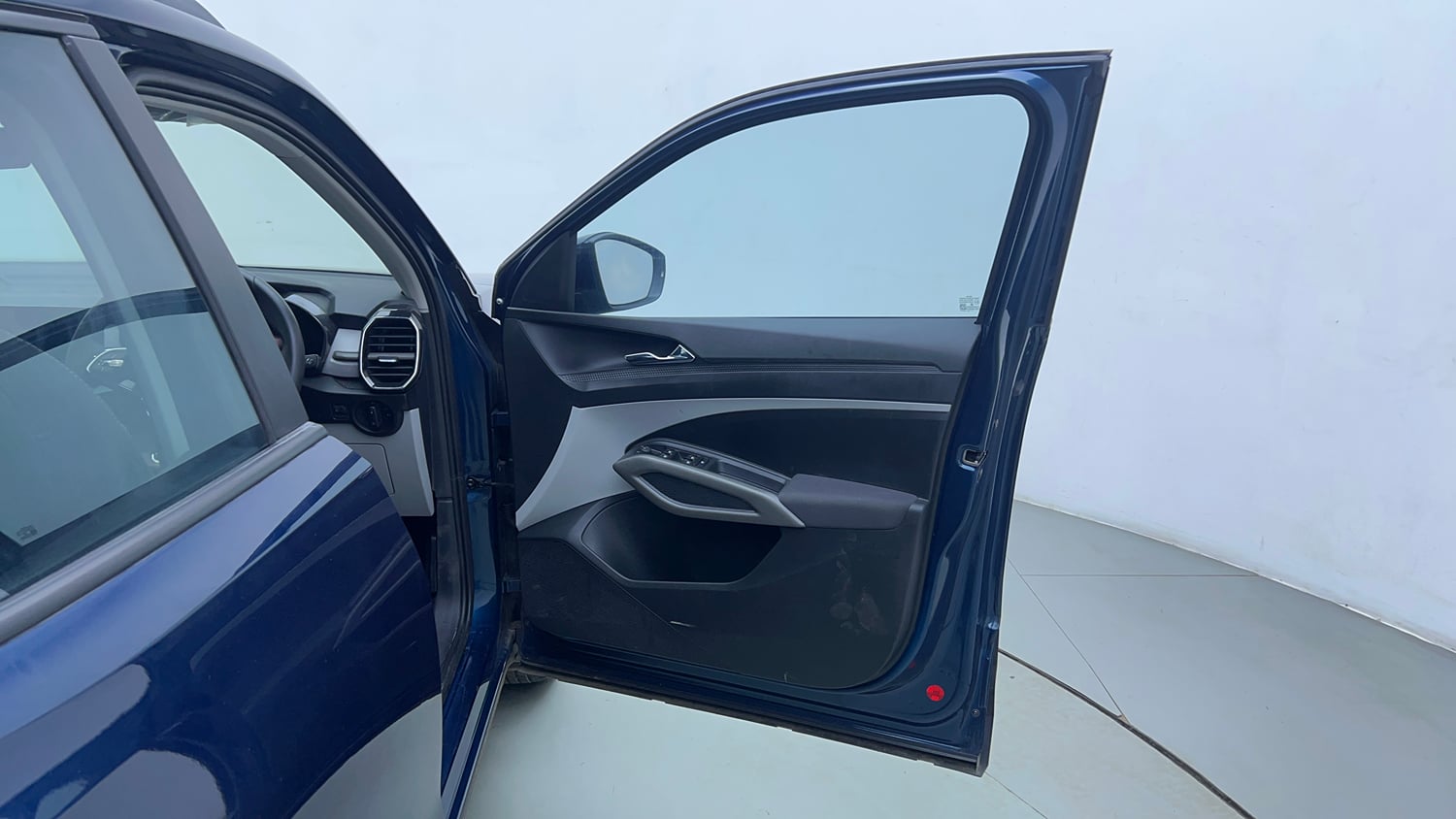 Used 2025 Skoda Kylaq Signature Plus 1.0 TSI MT (Lava Blue) Petrol Manual interior RIGHT FRONT DOOR OPEN VIEW