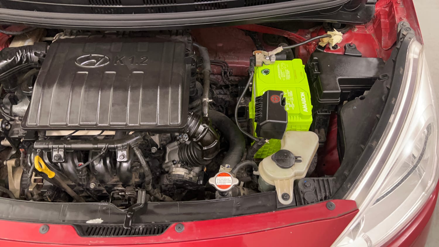 Used 2017 Hyundai Grand i10 Sportz (O) 1.2 Kappa VTVT Petrol Manual engine ENGINE LEFT SIDE VIEW