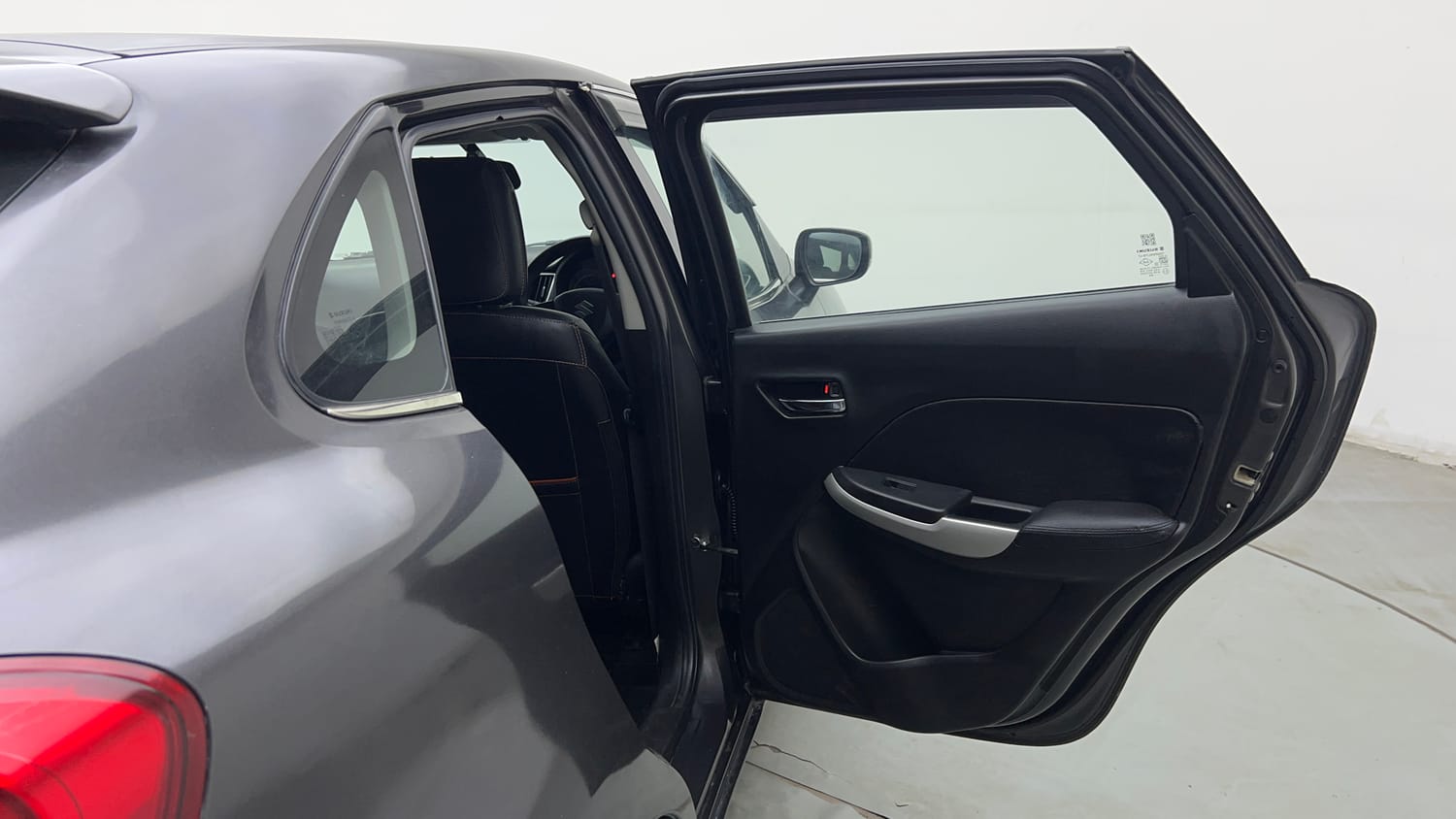 Used 2017 Maruti Suzuki Baleno Delta 1.2 Petrol Manual interior RIGHT REAR DOOR OPEN VIEW