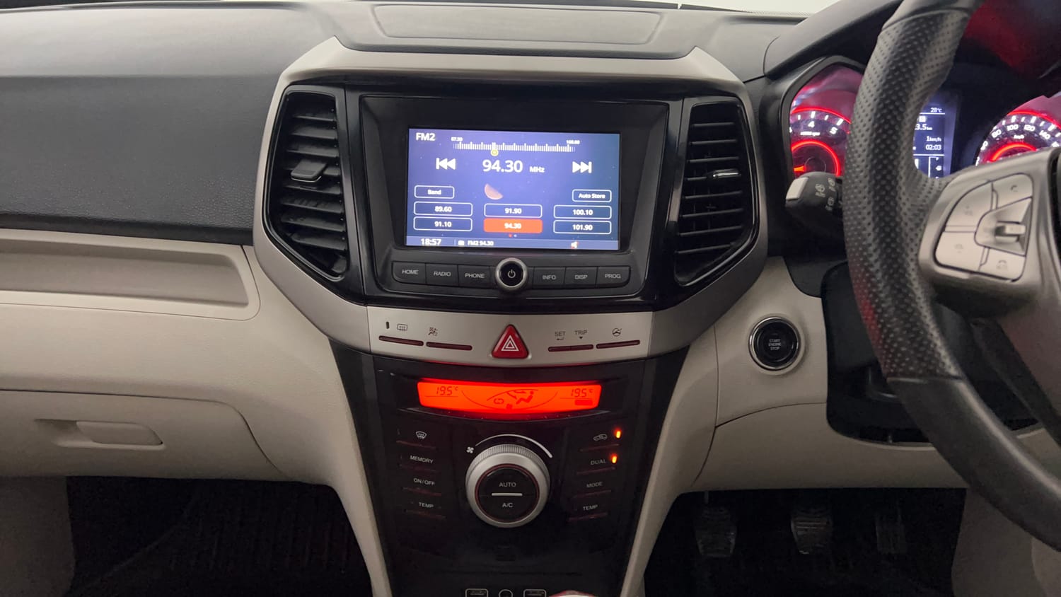 Used 2023 Mahindra XUV 300 W8 1.2 Petrol Petrol Manual interior MUSIC SYSTEM & AC CONTROL VIEW