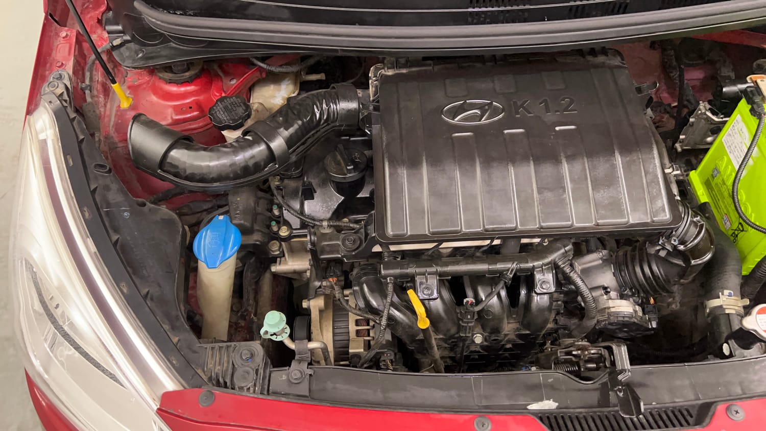 Used 2017 Hyundai Grand i10 Sportz (O) 1.2 Kappa VTVT Petrol Manual engine ENGINE RIGHT SIDE VIEW