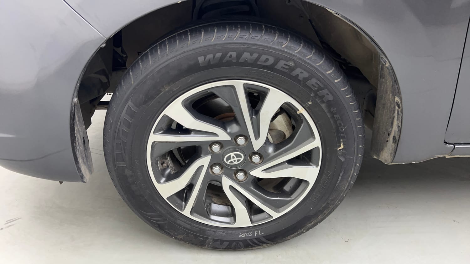 Used 2022 Toyota Innova Crysta GX 2.7 AT 7 STR Petrol Automatic tyres LEFT FRONT TYRE RIM VIEW