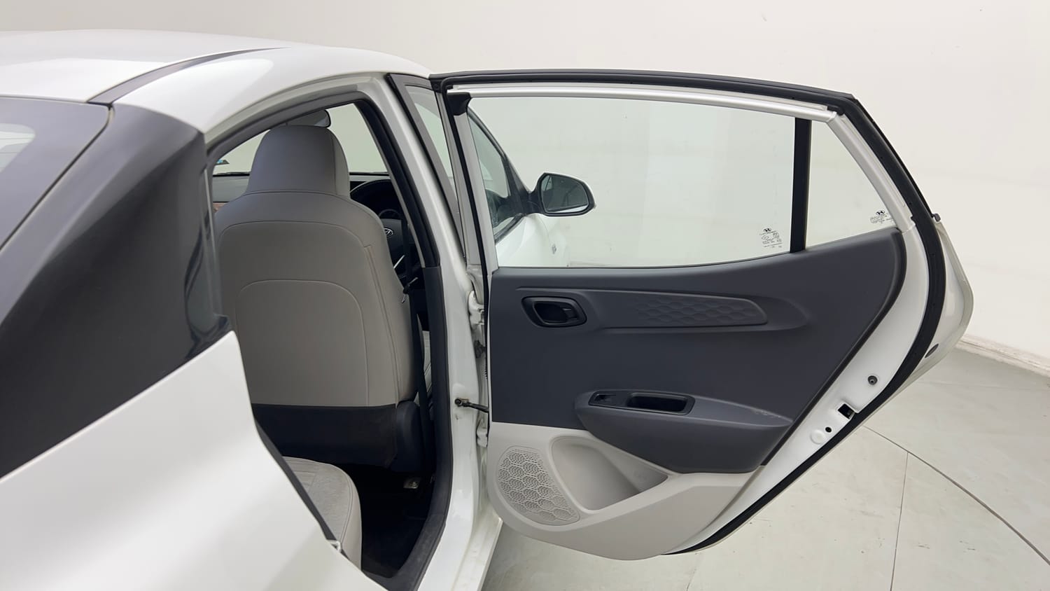 Used 2021 Hyundai Aura S 1.2 AMT Petrol Petrol Automatic interior RIGHT REAR DOOR OPEN VIEW