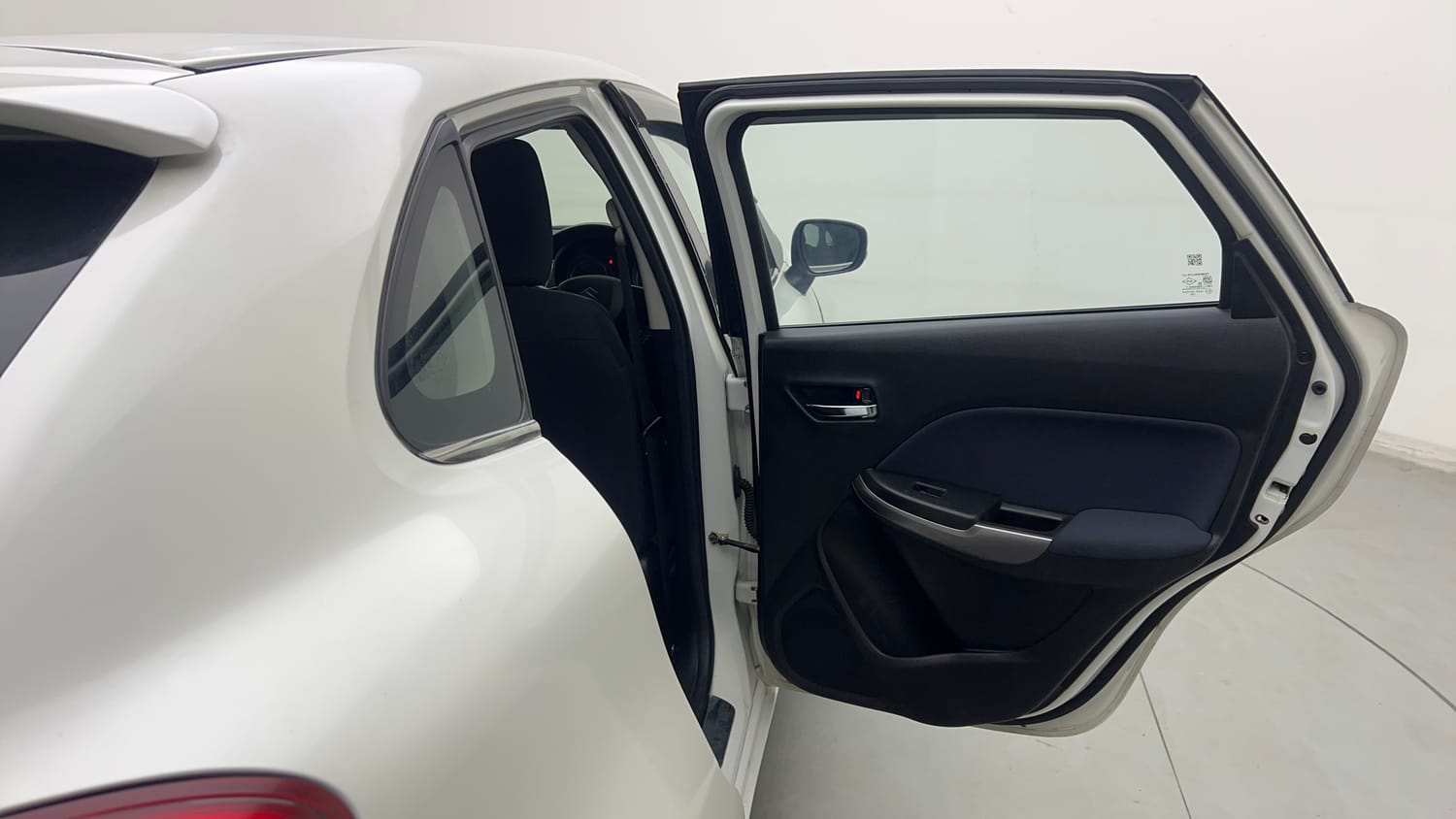 Used 2021 Maruti Suzuki Baleno Delta Petrol Manual interior RIGHT REAR DOOR OPEN VIEW