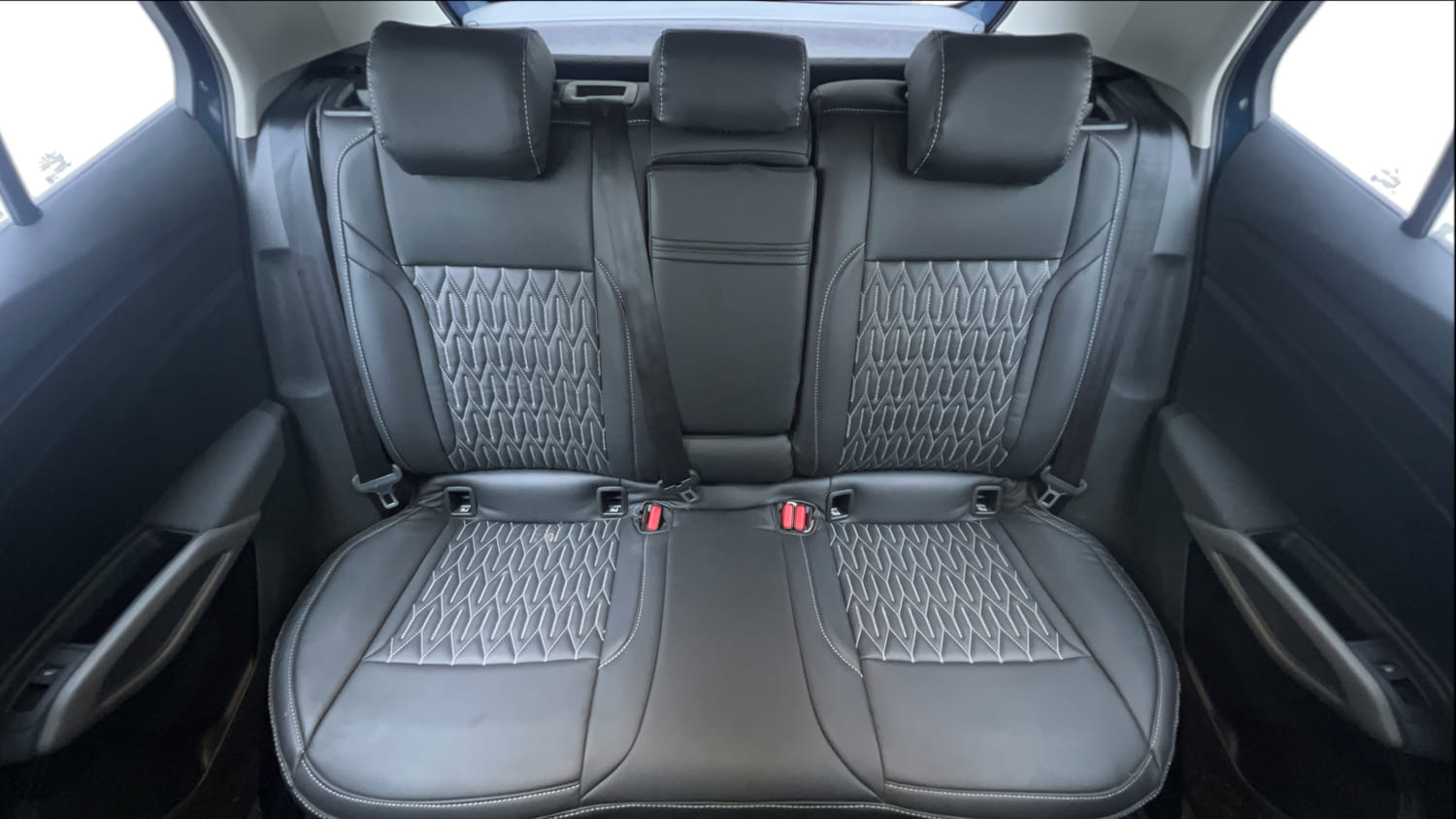 Used 2025 Skoda Kylaq Signature Plus 1.0 TSI MT (Lava Blue) Petrol Manual interior REAR SEAT CONDITION VIEW