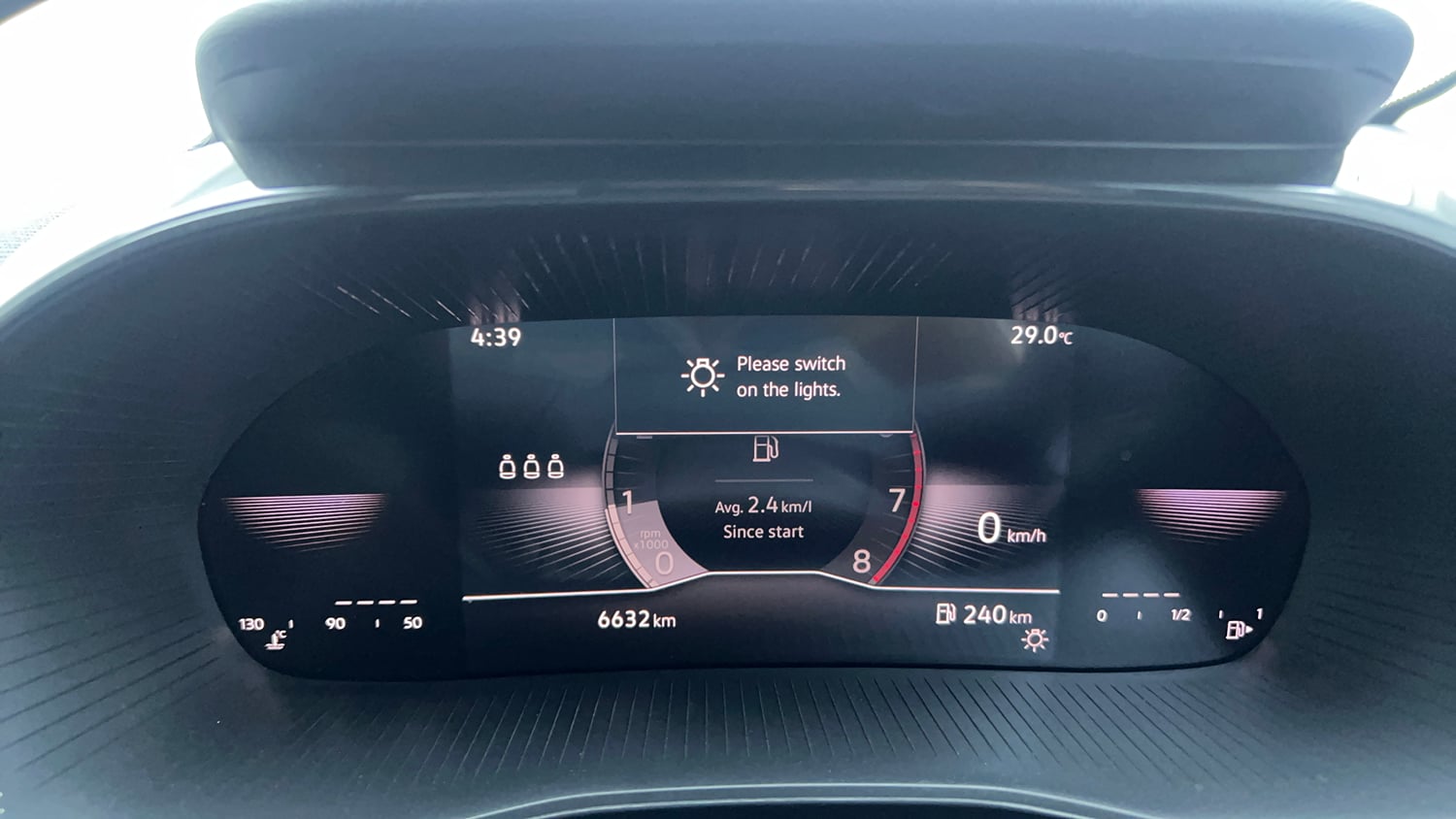 Used 2025 Skoda Kylaq Signature Plus 1.0 TSI MT (Lava Blue) Petrol Manual interior CLUSTERMETER VIEW