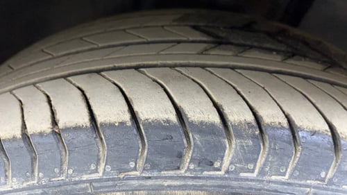 Used 2023 Volkswagen Taigun Topline 1.0 TSI MT Petrol Manual tyres LEFT FRONT TYRE TREAD VIEW