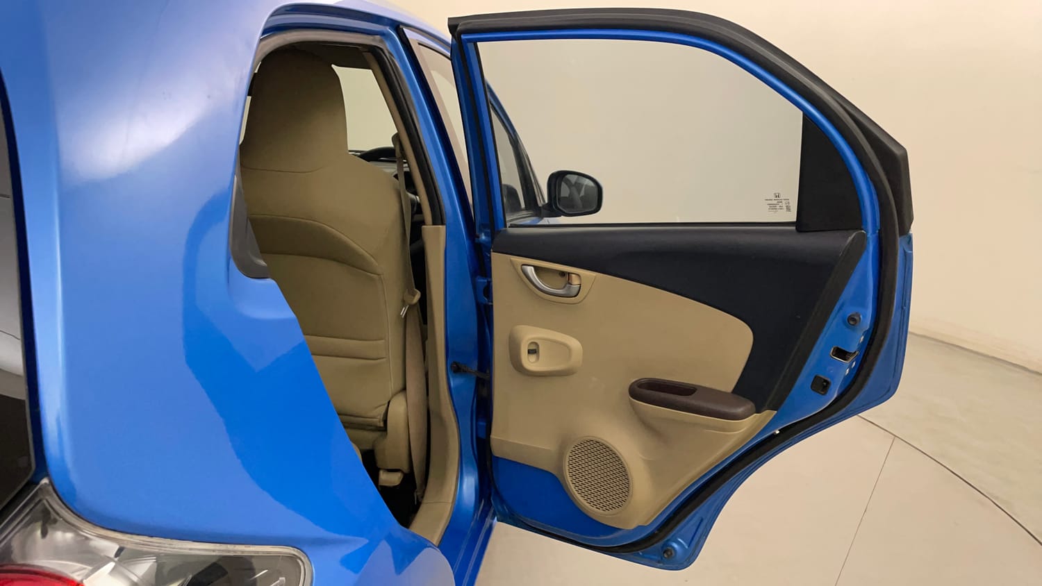 Used 2013 Honda Brio VX MT Petrol Manual interior RIGHT REAR DOOR OPEN VIEW