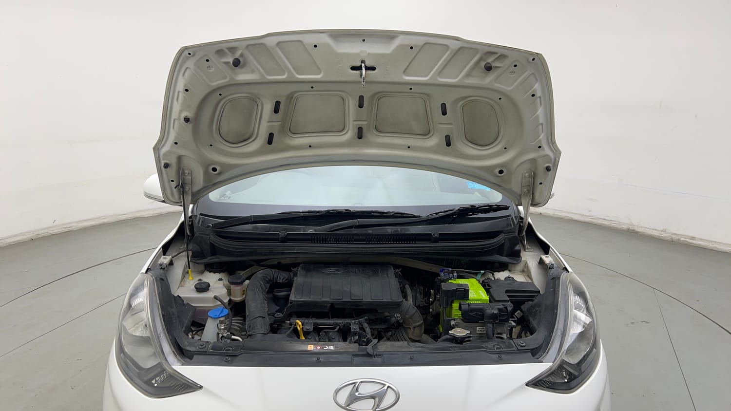 Used 2021 Hyundai Aura S 1.2 AMT Petrol Petrol Automatic engine ENGINE & BONNET OPEN FRONT VIEW