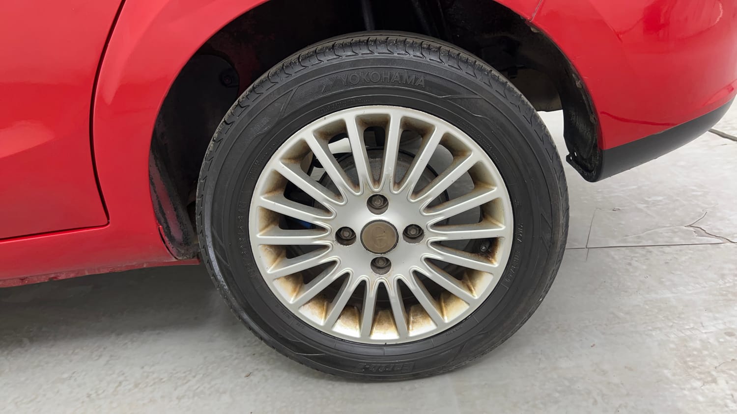 Used 2014 Tata Zest XMS Petrol Petrol Manual tyres LEFT REAR TYRE RIM VIEW