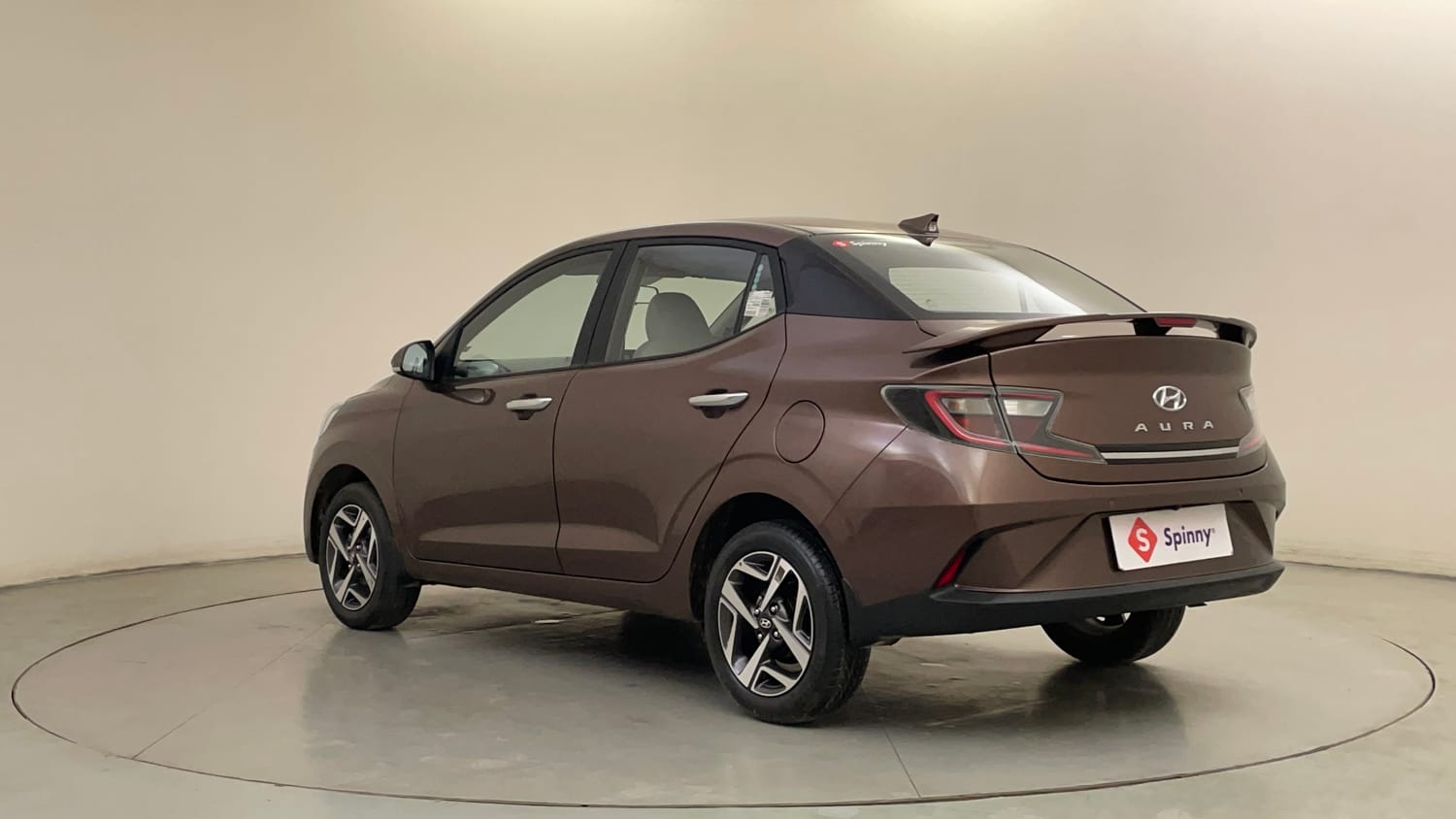 Used 2022 Hyundai Aura SX Plus 1.2 AMT Petrol Petrol Automatic exterior LEFT REAR CORNER VIEW