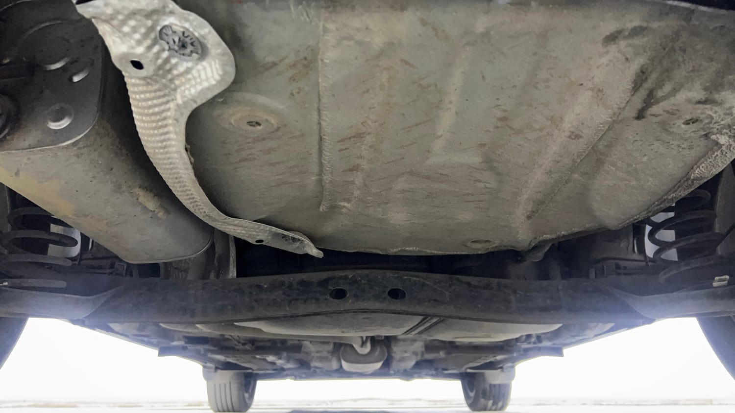 Used 2022 Volkswagen Taigun Highline 1.0 TSI MT Petrol Manual extra REAR UNDERBODY VIEW (TAKEN FROM REAR)