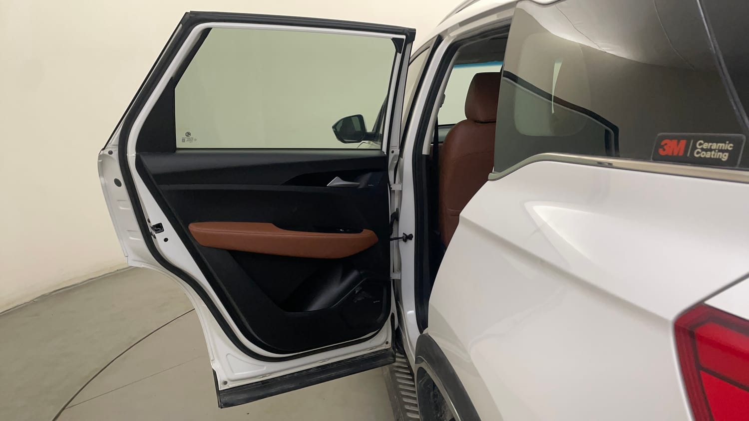Used 2023 MG Motors Hector Plus Sharp 1.5 Petrol Turbo CVT 6-STR Petrol Automatic interior LEFT REAR DOOR OPEN VIEW
