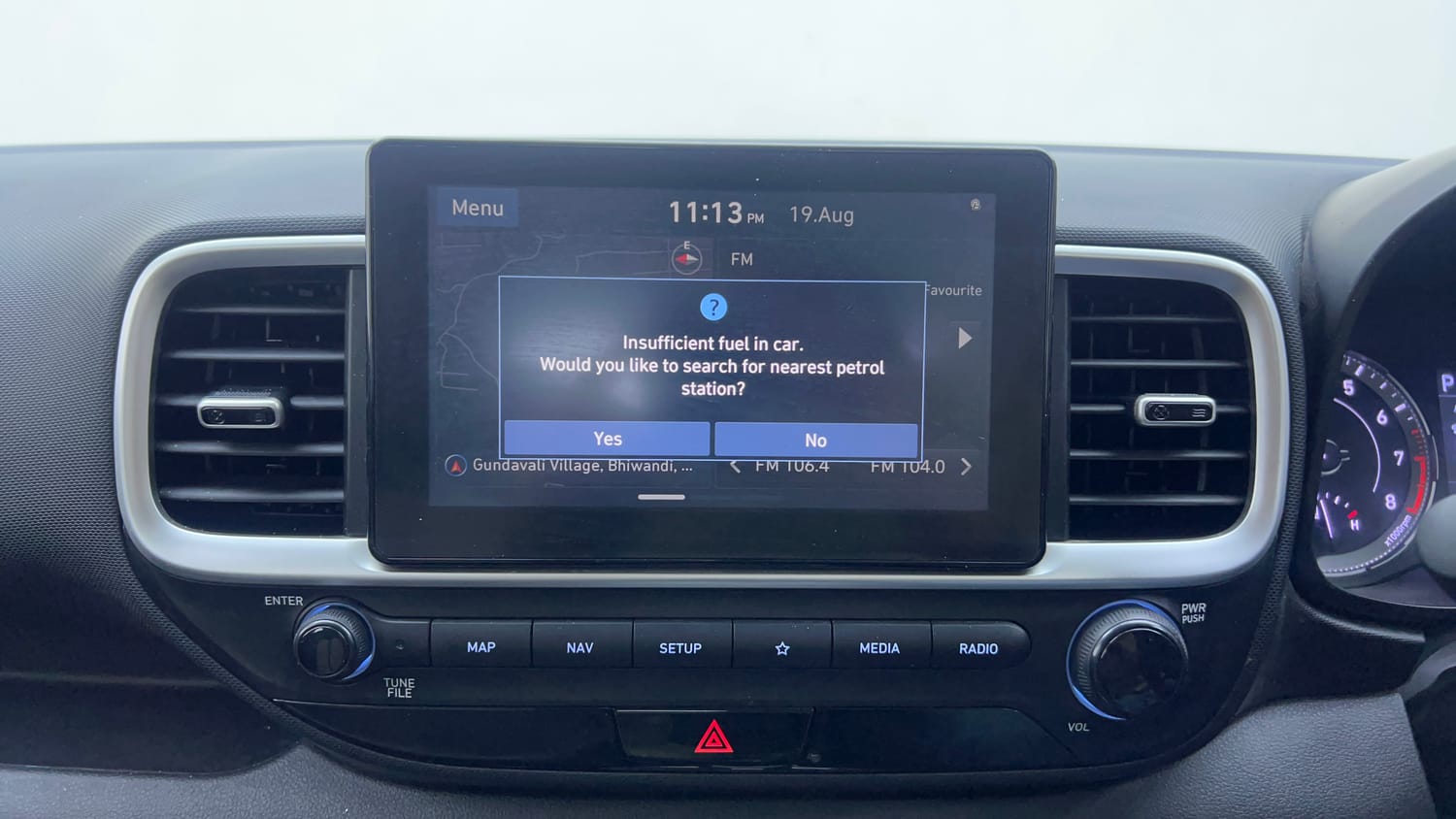 Used 2019 Hyundai Venue SX Plus 1.0 Turbo DCT Petrol Automatic interior MUSIC SYSTEM & AC CONTROL VIEW